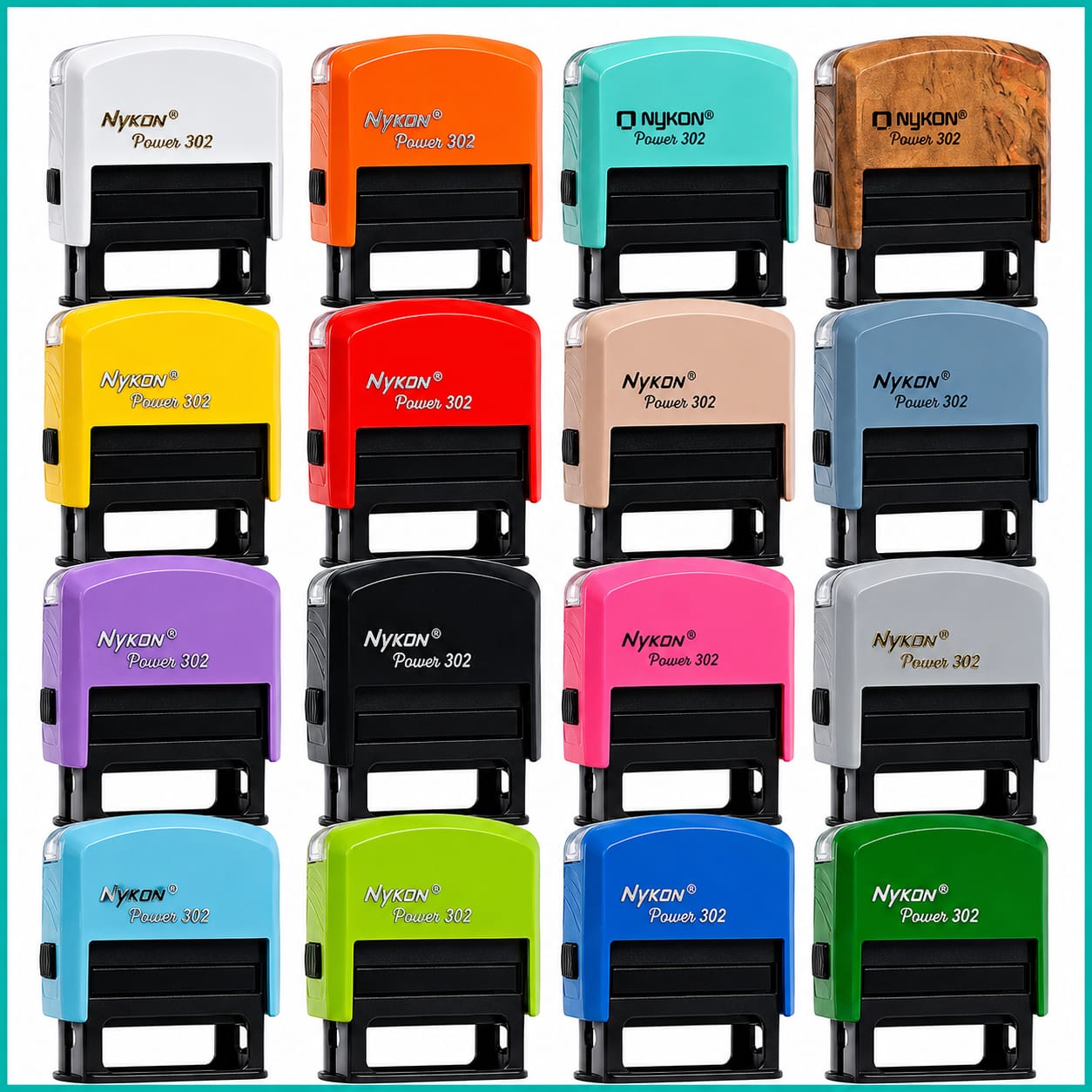 Carimbos automáticos Nykon Power 302 em diversas cores